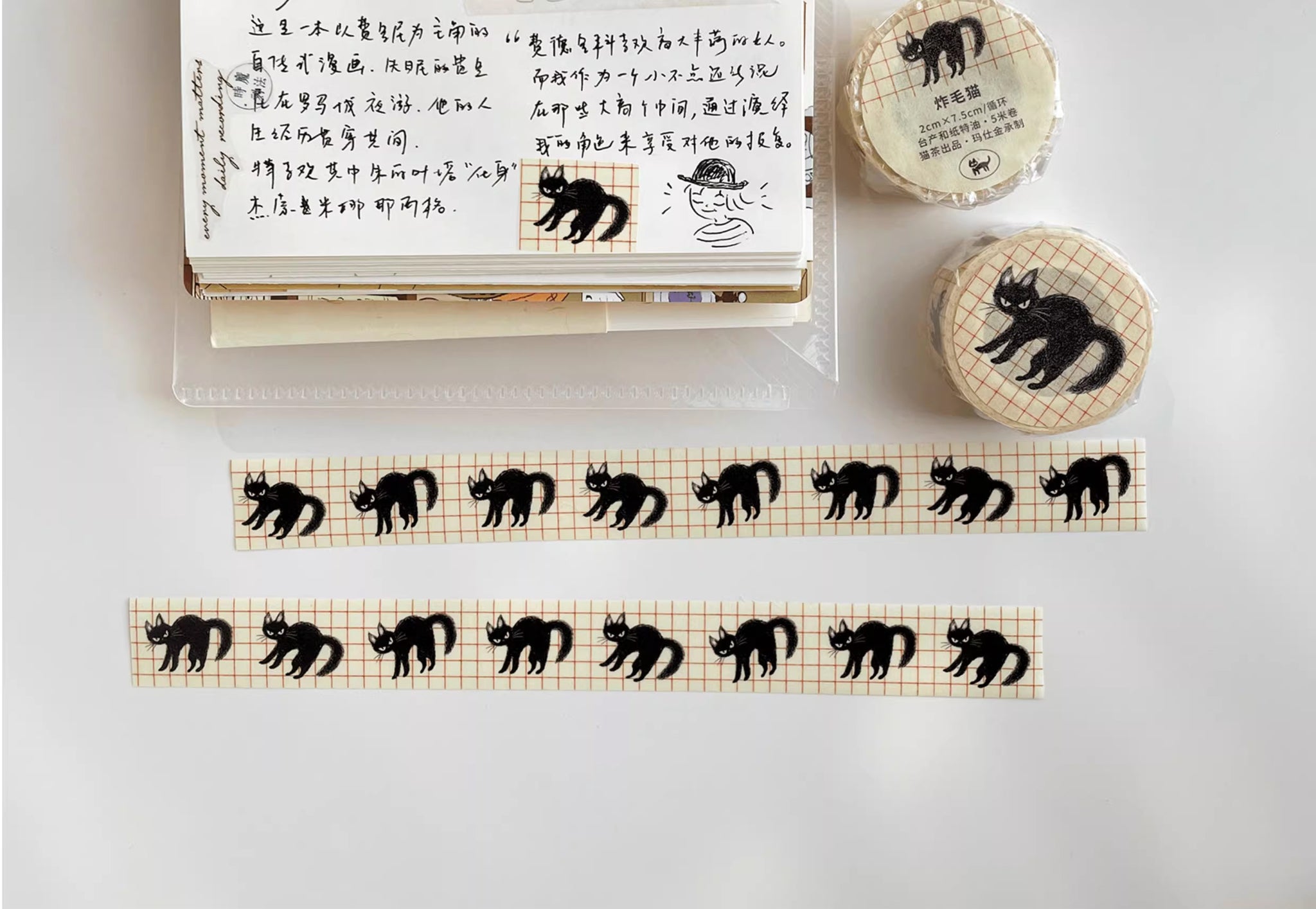 Nekocha Washi Tape: Black Cat