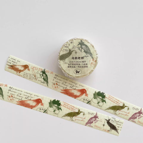 Nekocha Washi Tape: Crow