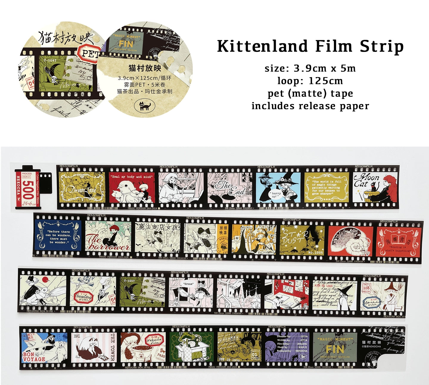 Nekocha Masking Tape: Kittenland Film Strip