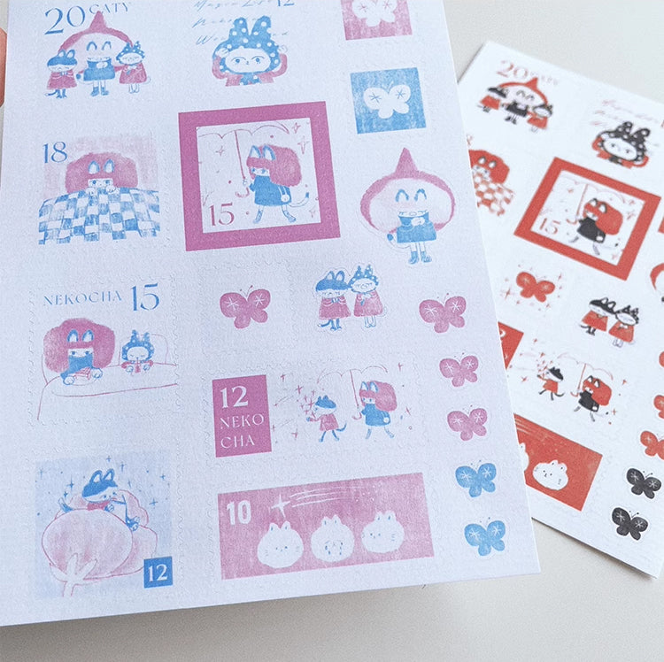 Nekocha Sticker Sheet: Kitty Post Office