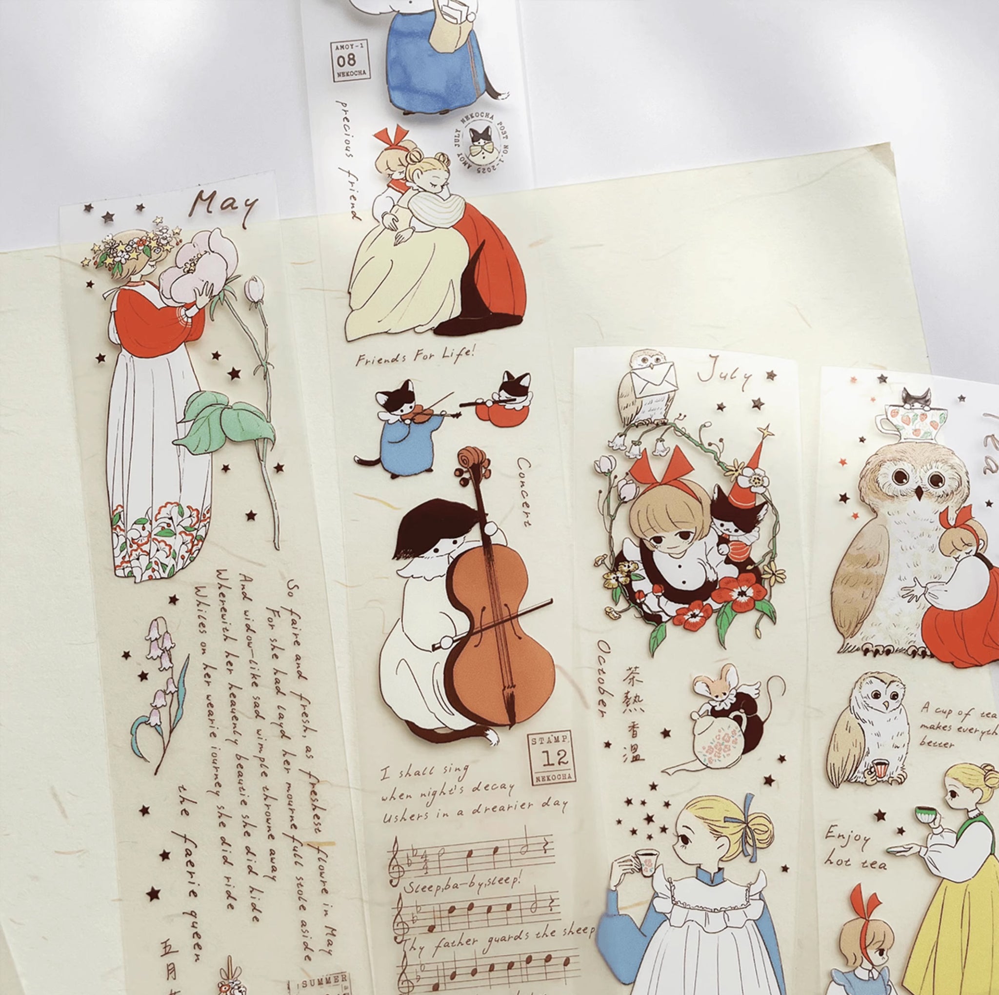 Nekocha Masking Tape: Kitty Tea Party