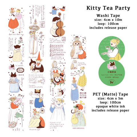 Nekocha Masking Tape: Kitty Tea Party