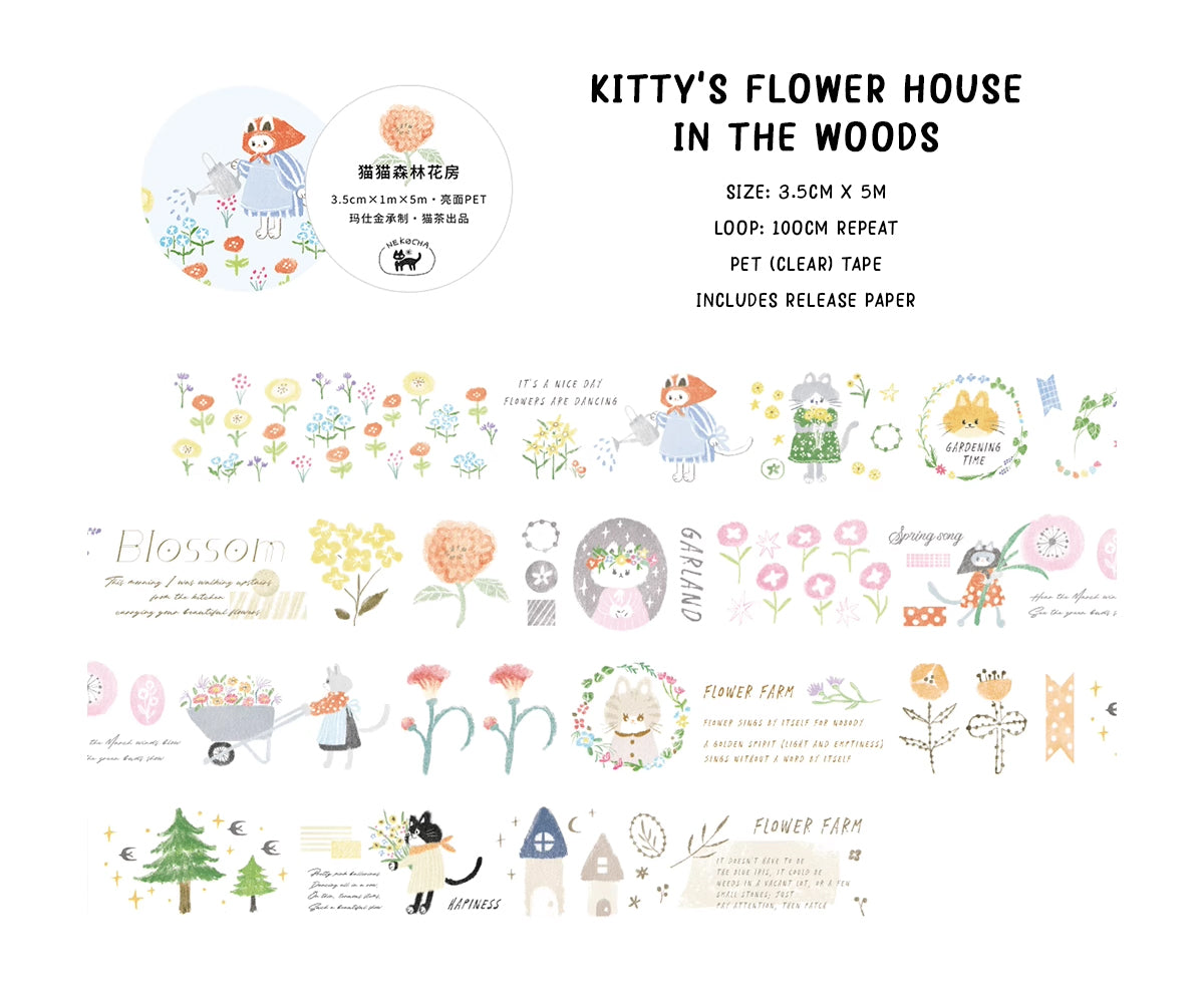 Nekocha Masking Tape: Kitty's Flower House in the Woods