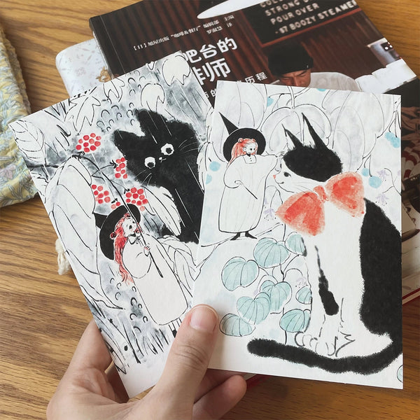 Nekocha Postcards: Little Witch and Big Cat