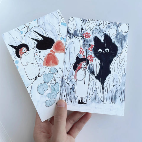 Nekocha Postcards: Little Witch and Big Cat