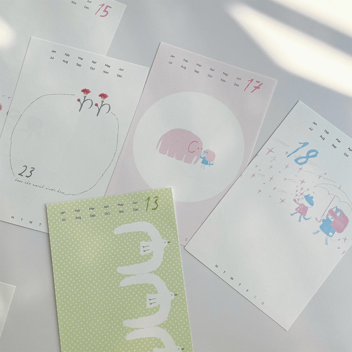 Nekocha Memo Paper: Poetry of Life Calendar