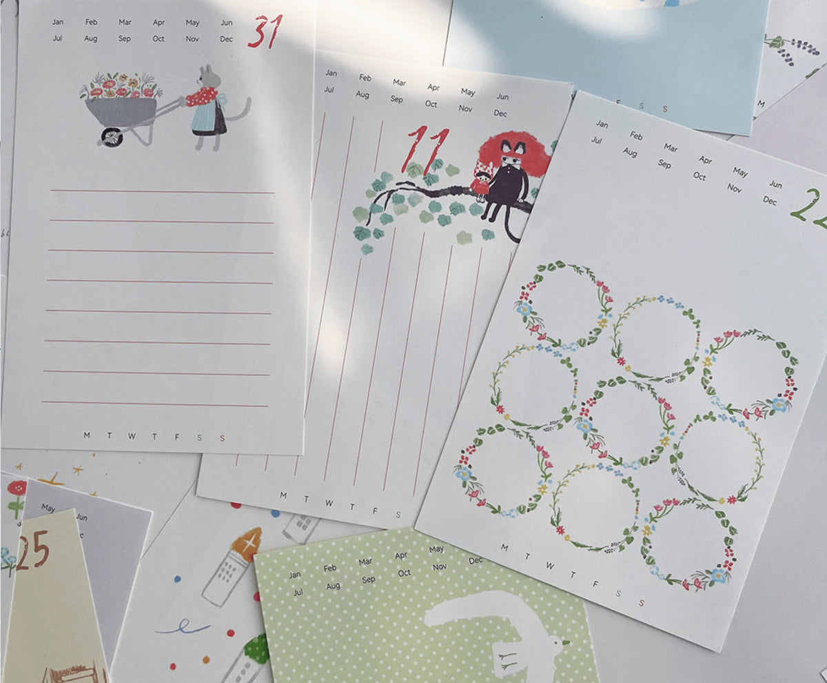 Nekocha Memo Paper: Poetry of Life Calendar