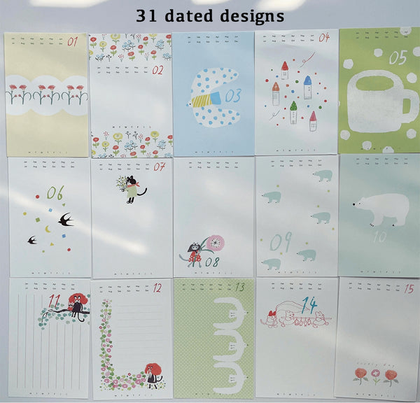 Nekocha Memo Paper: Poetry of Life Calendar