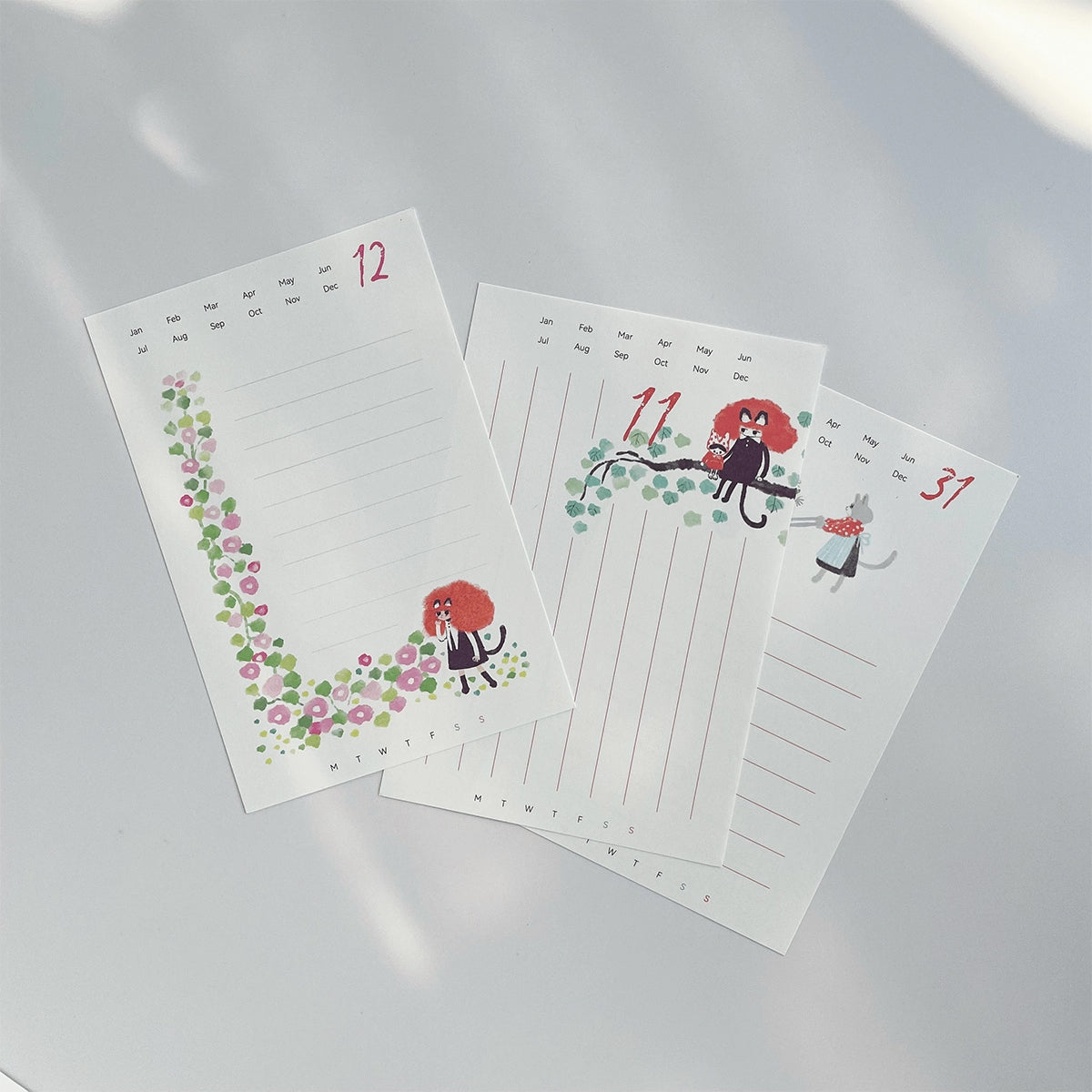 Nekocha Memo Paper: Poetry of Life Calendar