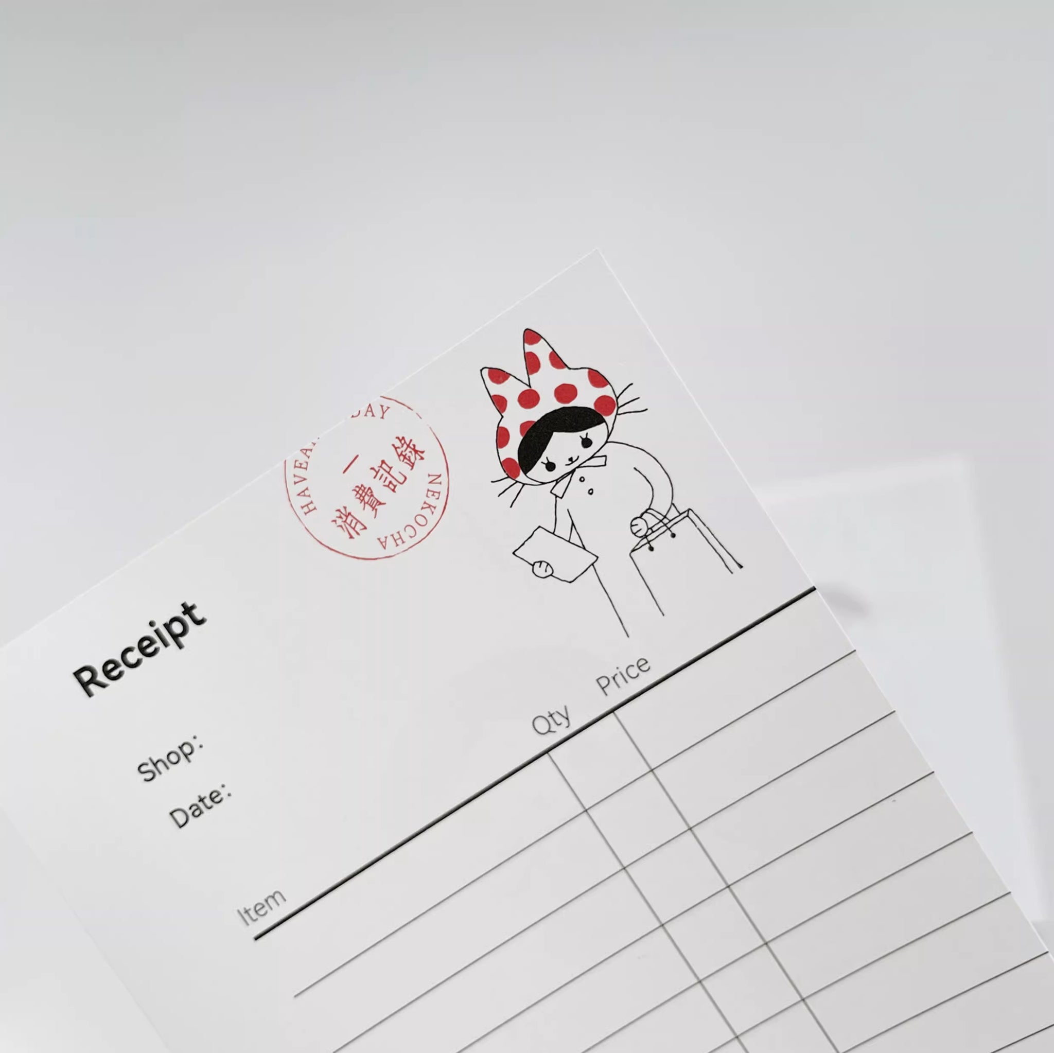 Nekocha Memo Pad: Receipt