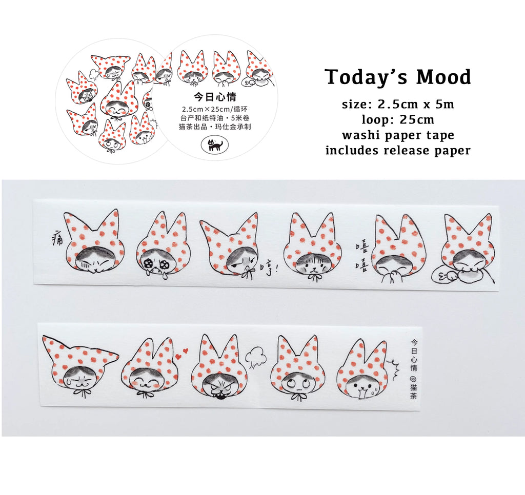 Nekocha Washi Tape: Today's Mood