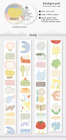 Orange Studio Washi Tape: Background and Graffiti