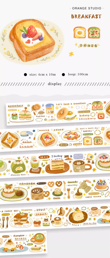 Orange Studio Washi Tape: Breakfast