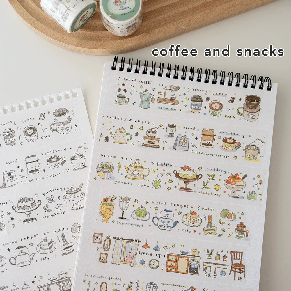 Orange Studio Washi Tape: Coffee & Snacks and Countryside Town