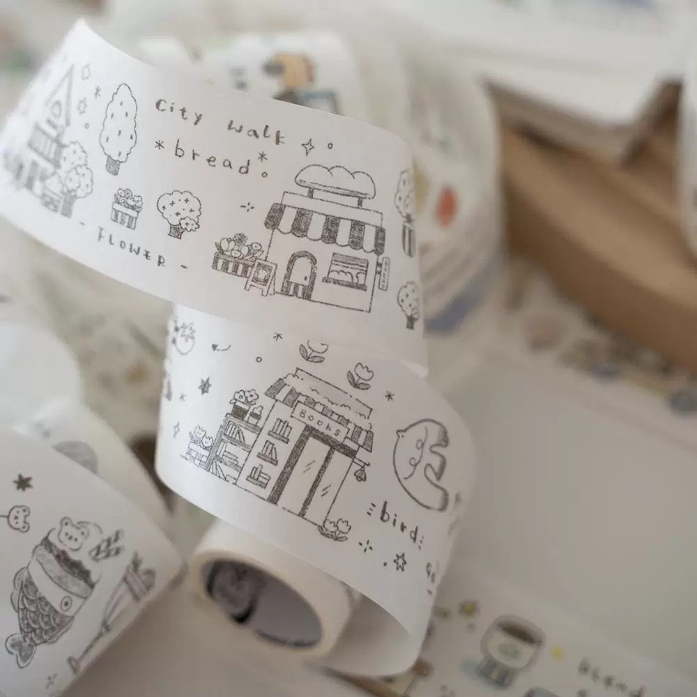 Orange Studio Washi Tape: Coffee & Snacks and Countryside Town