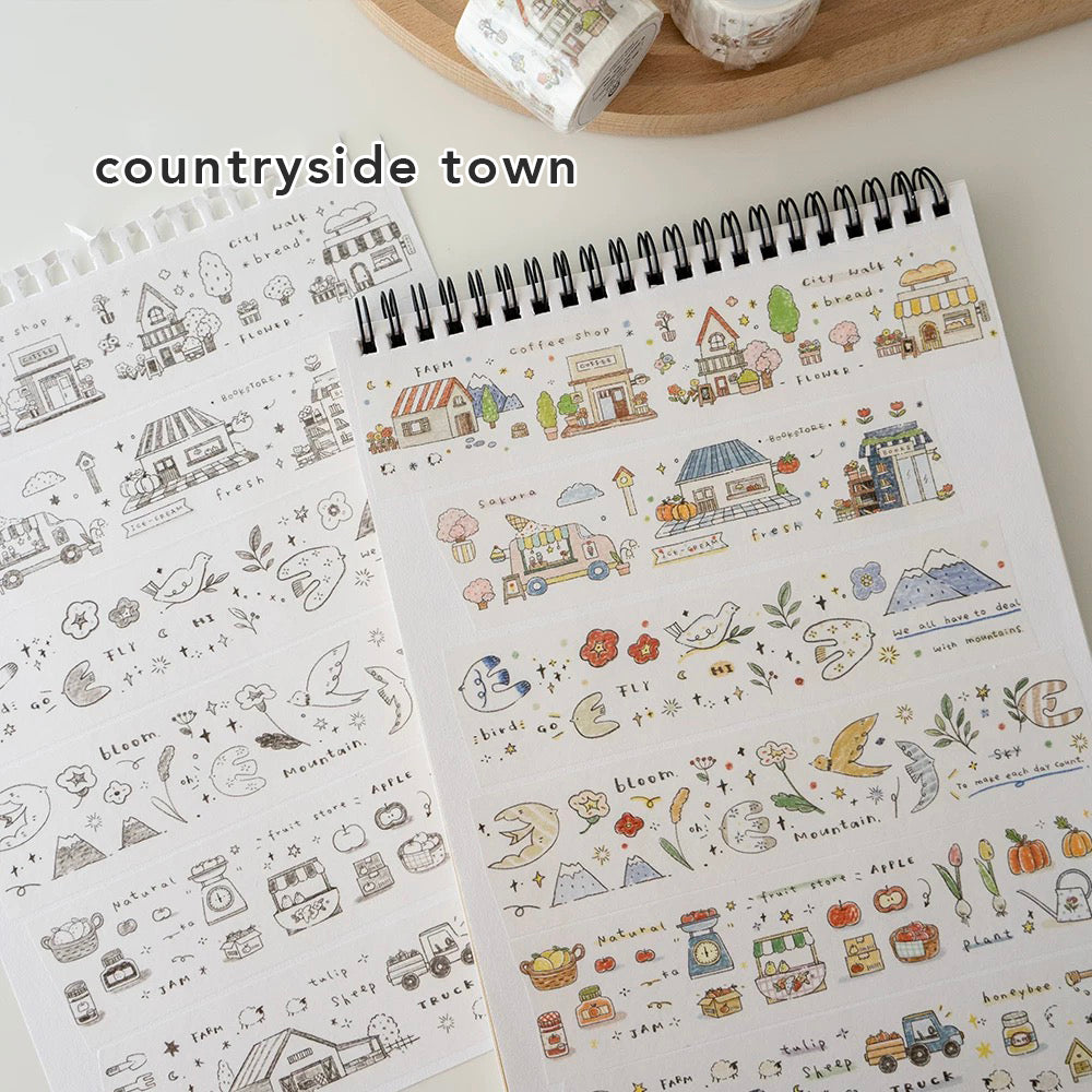 Orange Studio Washi Tape: Coffee & Snacks and Countryside Town