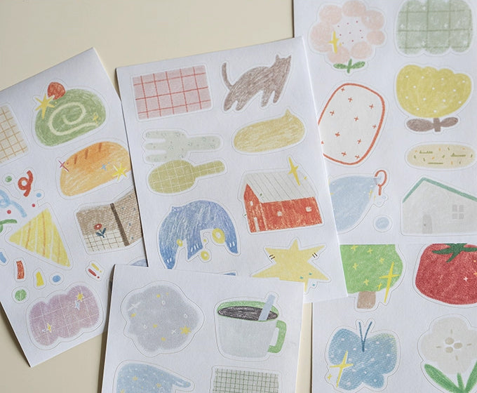 Orange Studio Sticker Sheet: Background and Graffiti