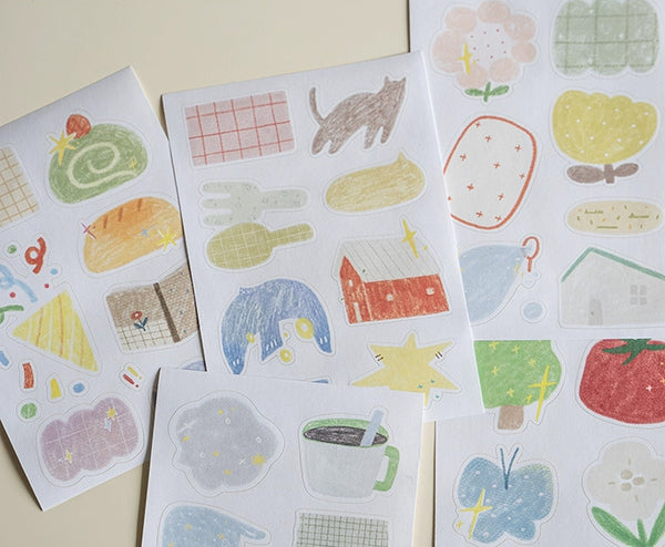 Orange Studio Sticker Sheet: Background and Graffiti
