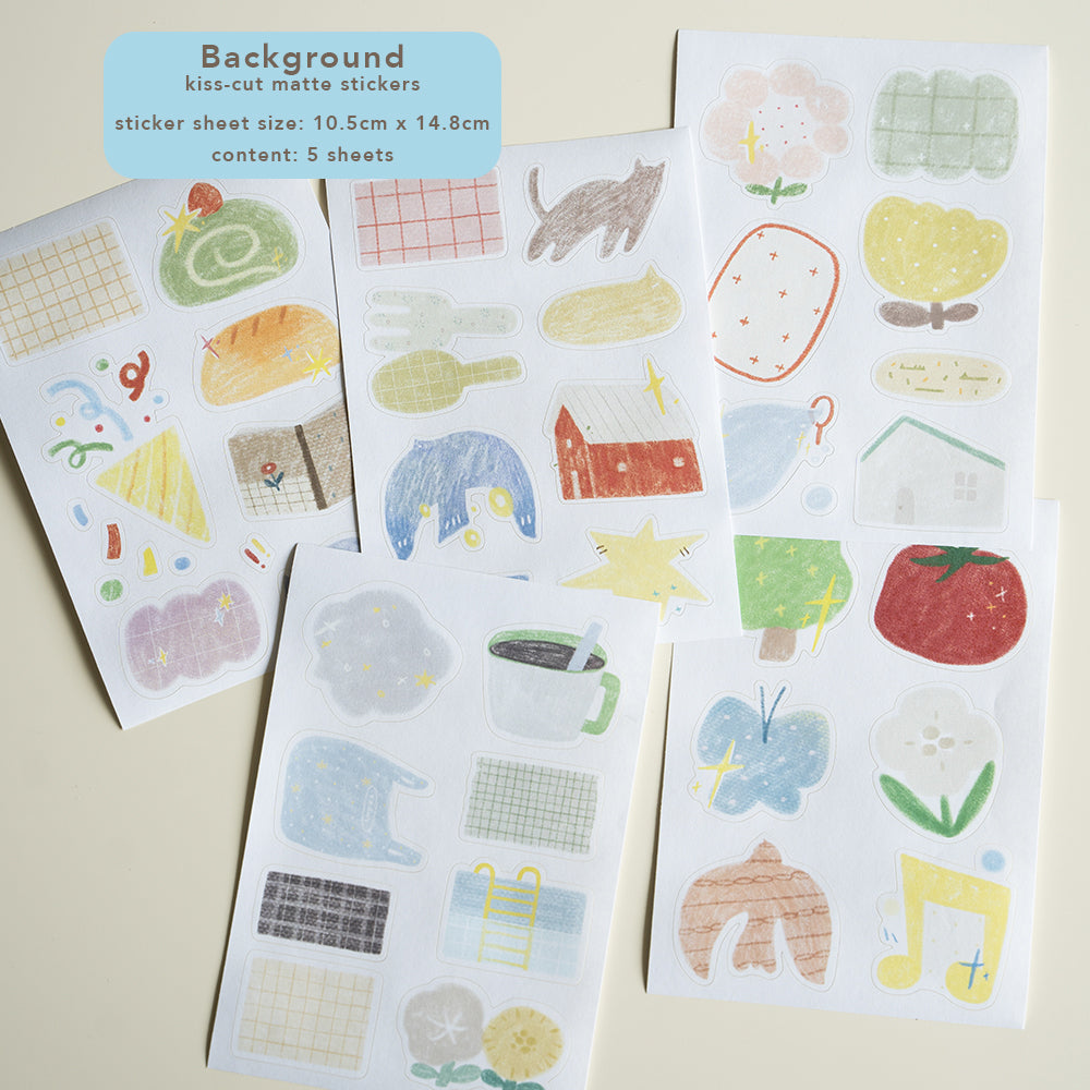 Orange Studio Sticker Sheet: Background and Graffiti