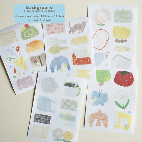 Orange Studio Sticker Sheet: Background and Graffiti