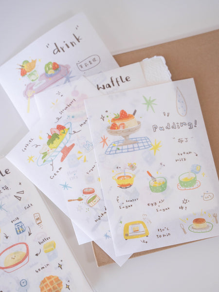 Orange Studio Sticker Sheet: Food and Snacks Menu