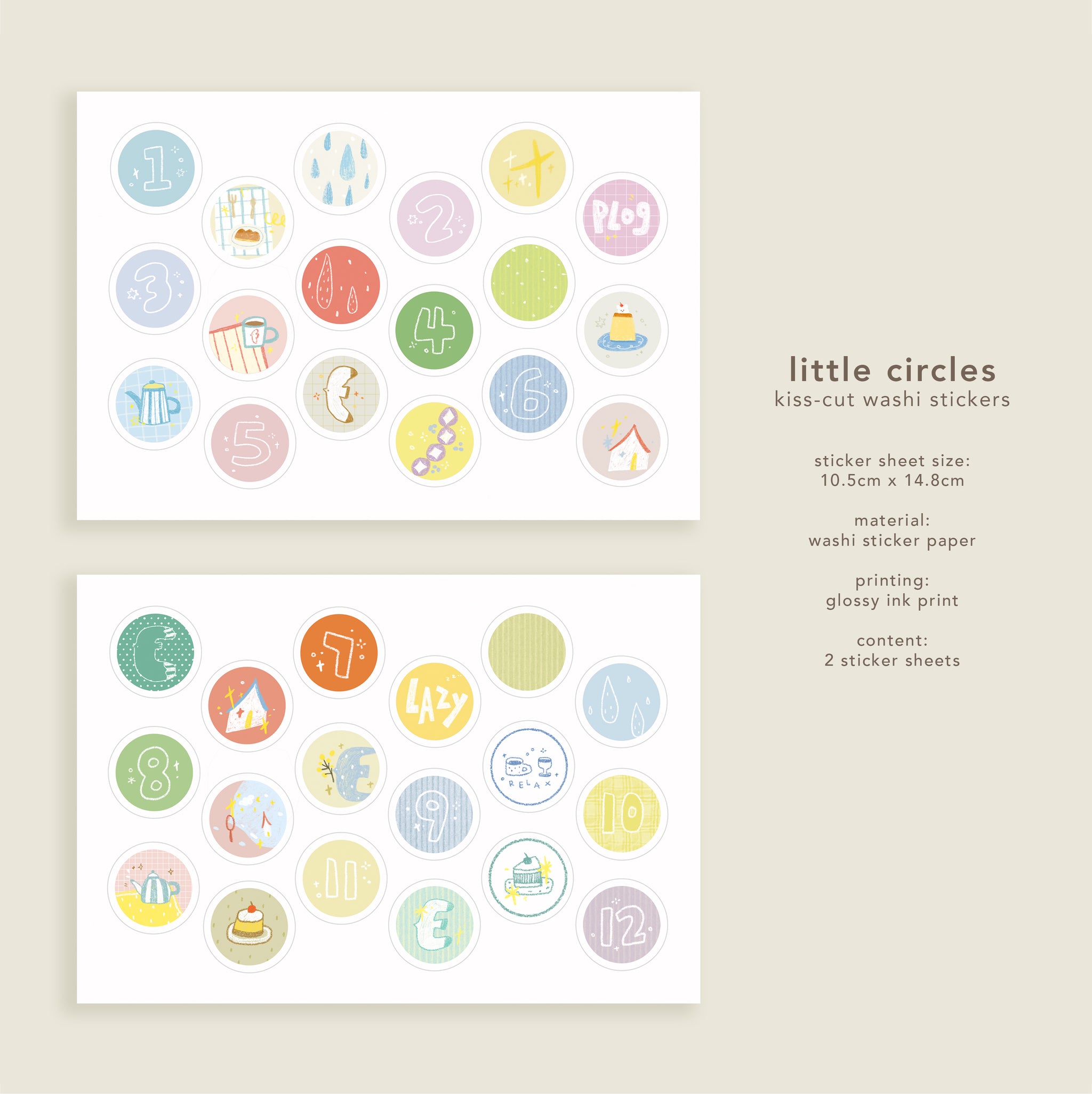 Orange Studio Sticker Sheet: Food and Snacks Menu