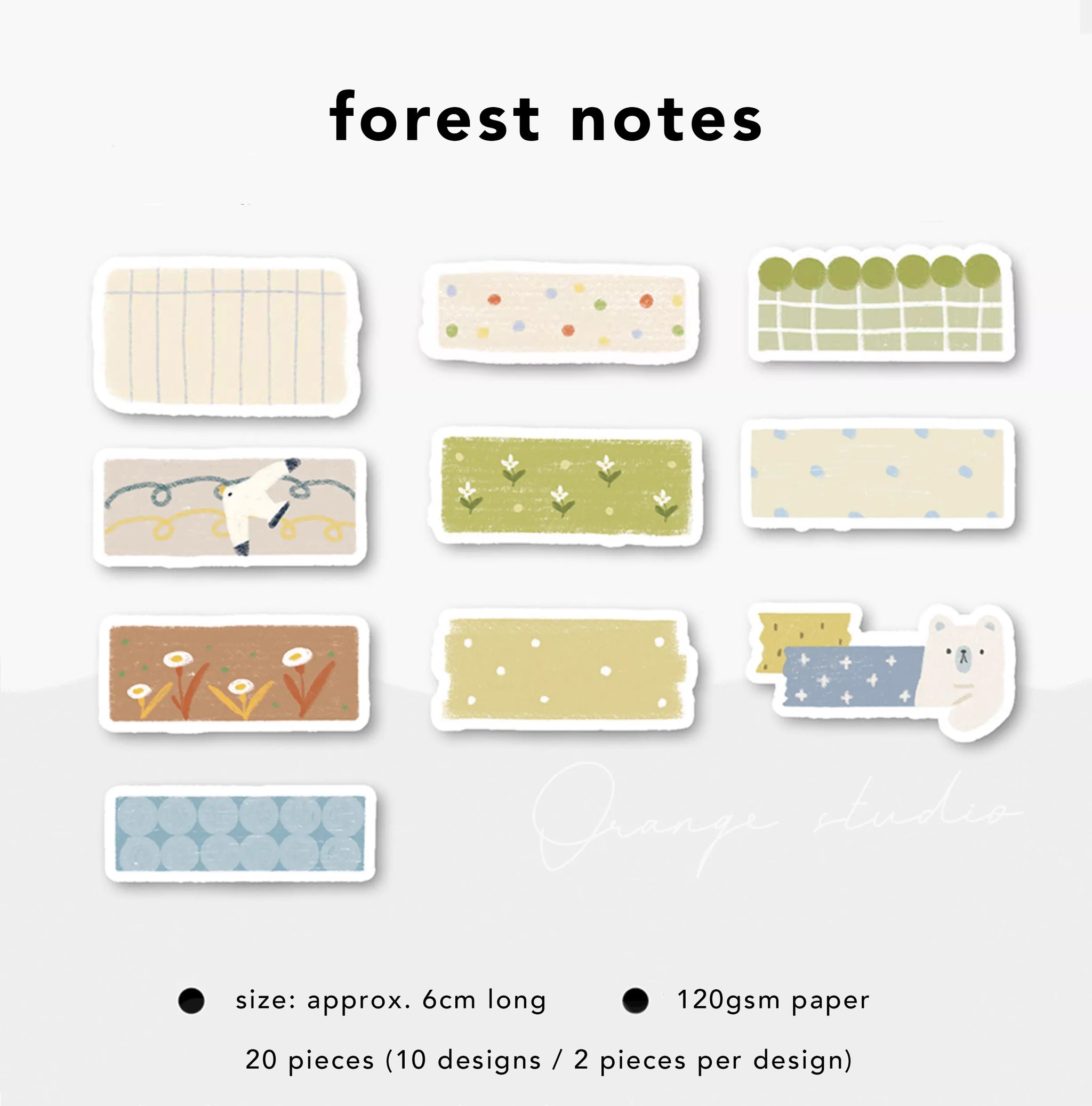 Orange Studio Memo Paper: Forest Series