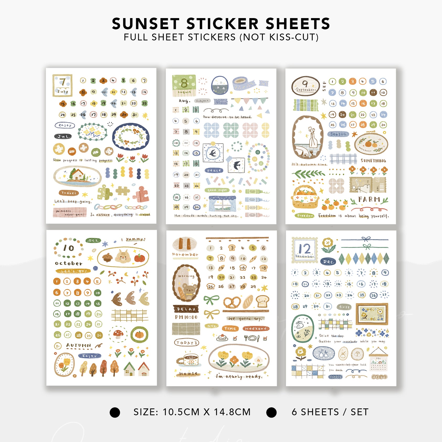 Orange Studio Sticker Sheet: Four Seasons and Sunset