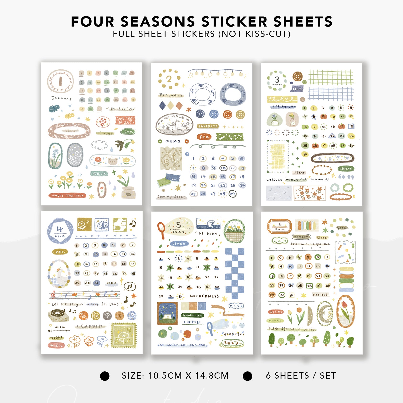 Orange Studio Sticker Sheet: Four Seasons and Sunset