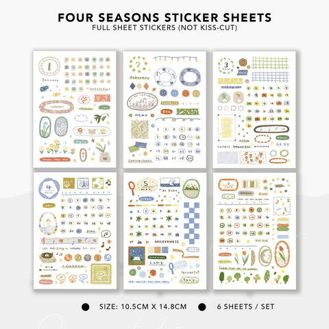 Orange Studio Sticker Sheet: Four Seasons and Sunset