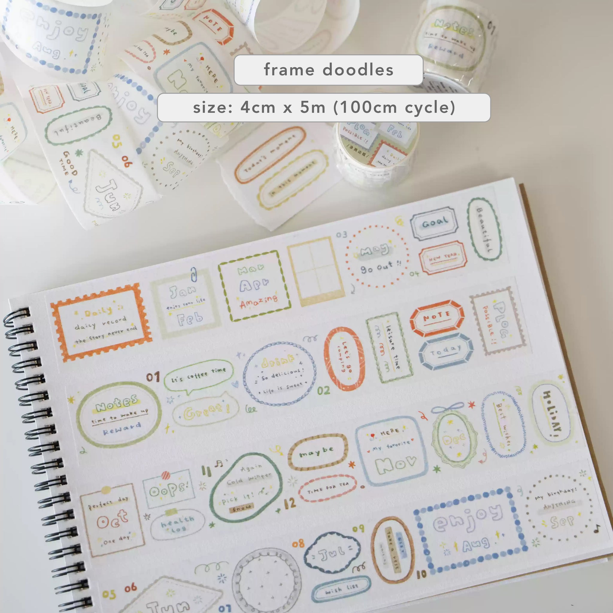 Orange Studio Washi Tape: Memo Notes and Frame Doodles