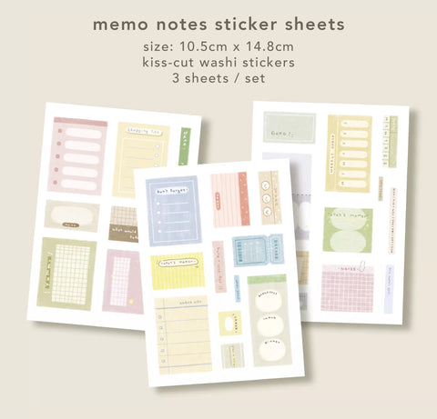 Orange Studio Sticker Sheet: Memo Notes and Frame Doodles