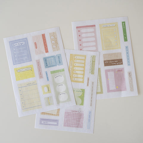 Orange Studio Sticker Sheet: Memo Notes and Frame Doodles