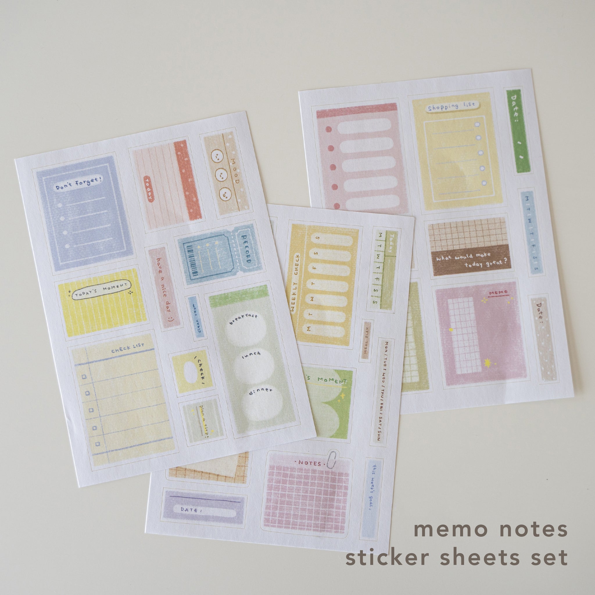 Orange Studio Sticker Sheet: Memo Notes and Frame Doodles