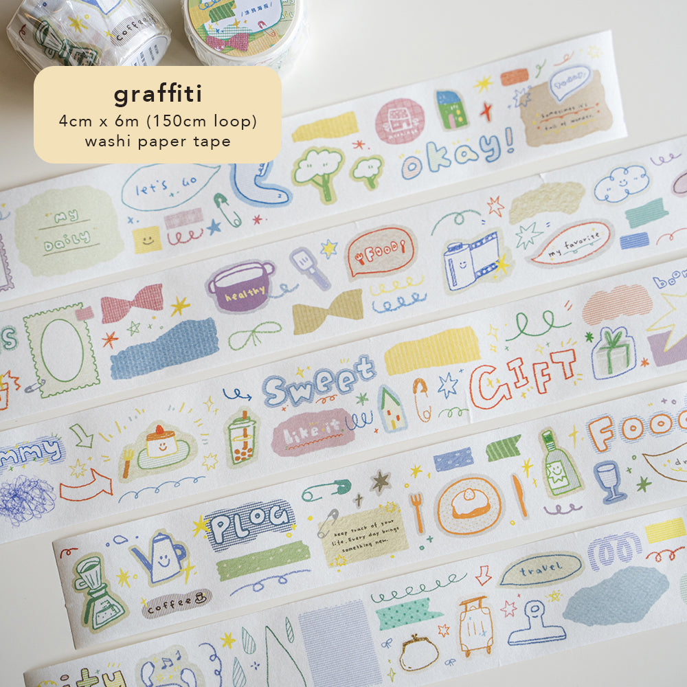 Orange Studio Washi Tape: Background and Graffiti
