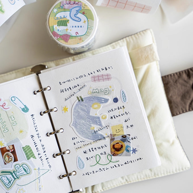 Orange Studio Washi Tape: Background and Graffiti