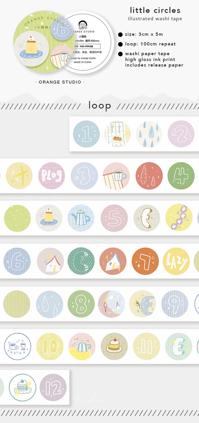 Orange Studio Washi Tape: Food Menu and Snacks Menu