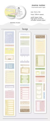 Orange Studio Washi Tape: Memo Notes and Frame Doodles