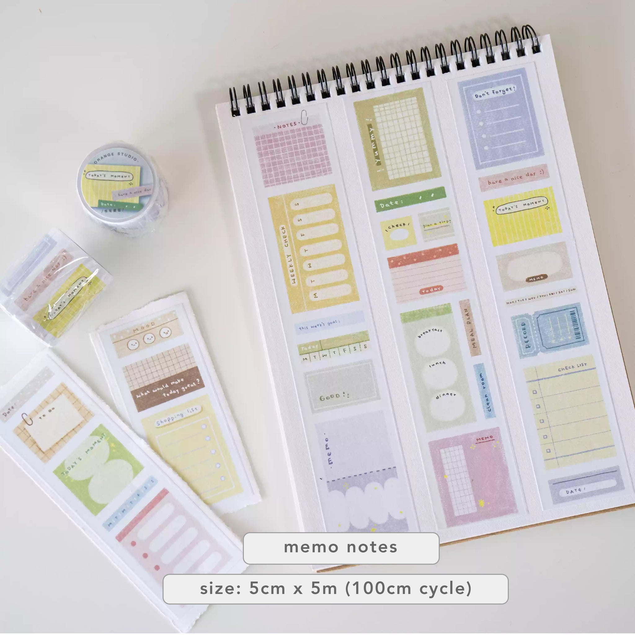 Orange Studio Washi Tape: Memo Notes and Frame Doodles