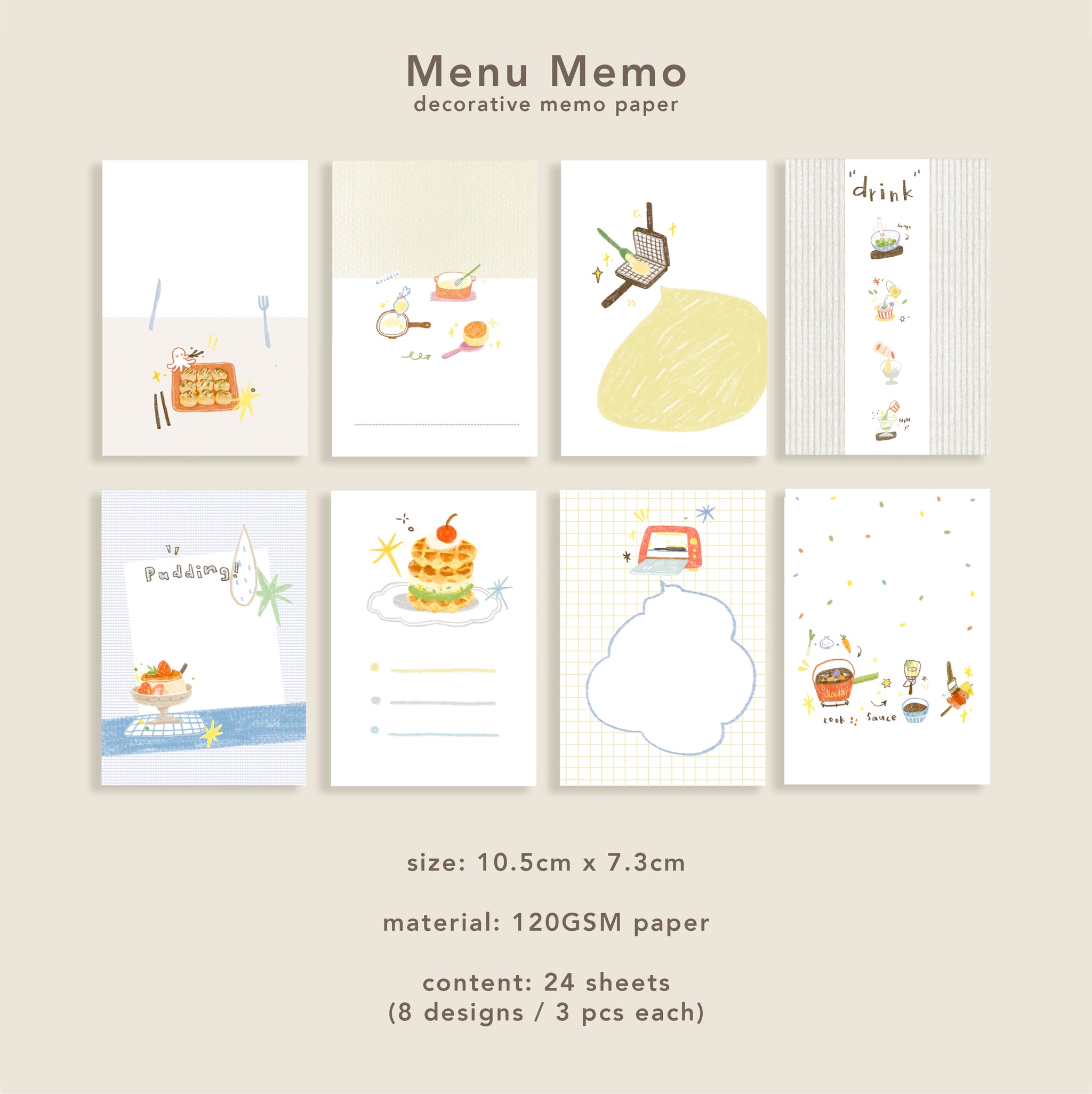 Orange Studio Memo Paper: Menu