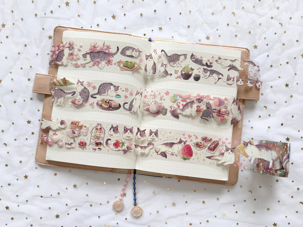 Frolicking Cats: Afternoon Tea Cat PET Tape