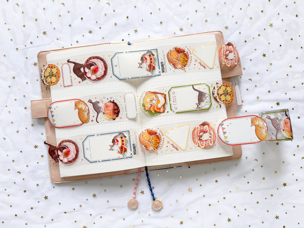 Papergame: Breakfast Cat PET Sticker Tape