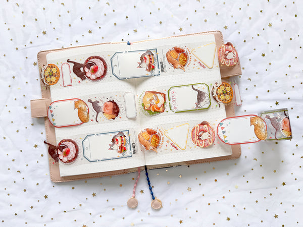 Papergame: Breakfast Cat PET Sticker Tape