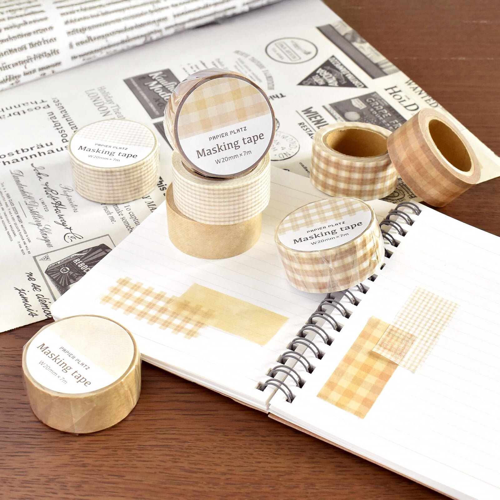 Papier Platz Neutral Grid Washi Tapes