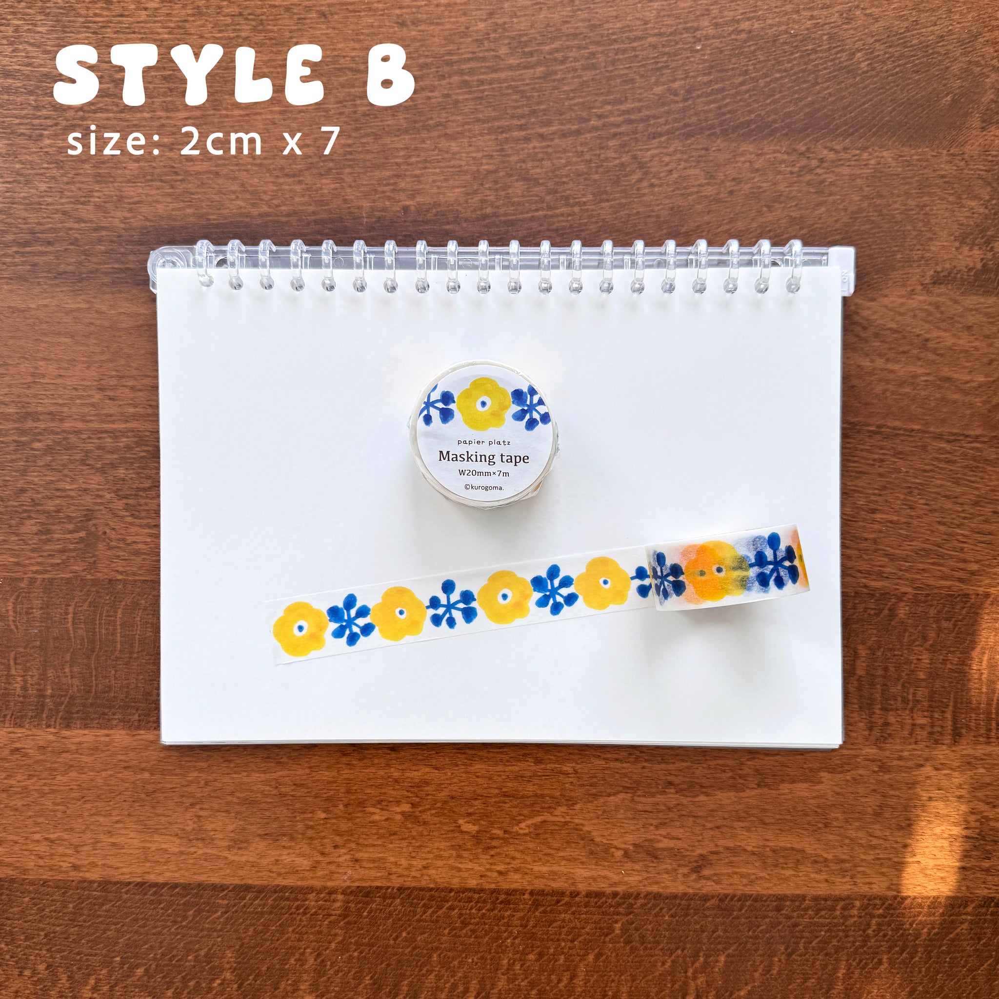 Kurogoma x Papier Platz Floral Washi Tapes