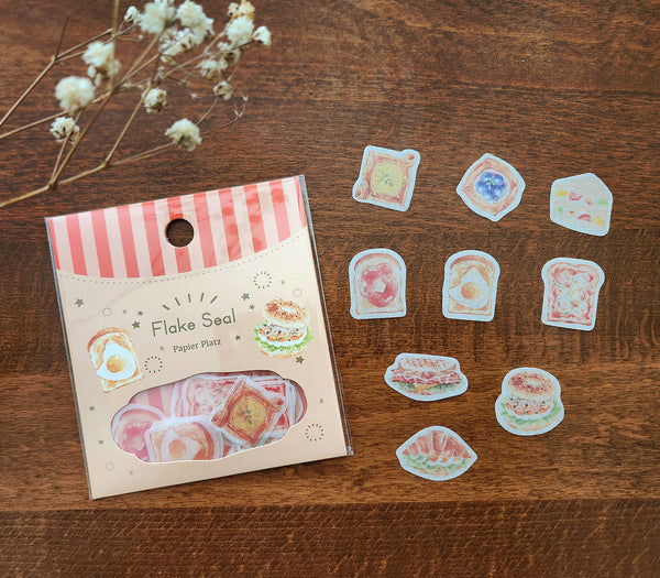 Nakauchi Waka x Papier Platz Stickers Pack: Sandwich and Toast