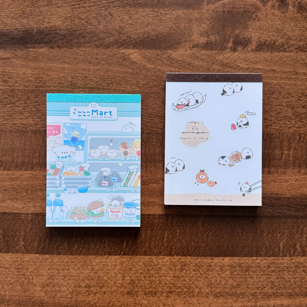 Q-Lia Memo Pad: Puppy Mart and Bird Onigiri