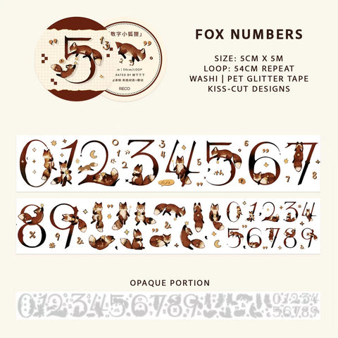 Reco Studio Sticker Tape: Fox Numbers