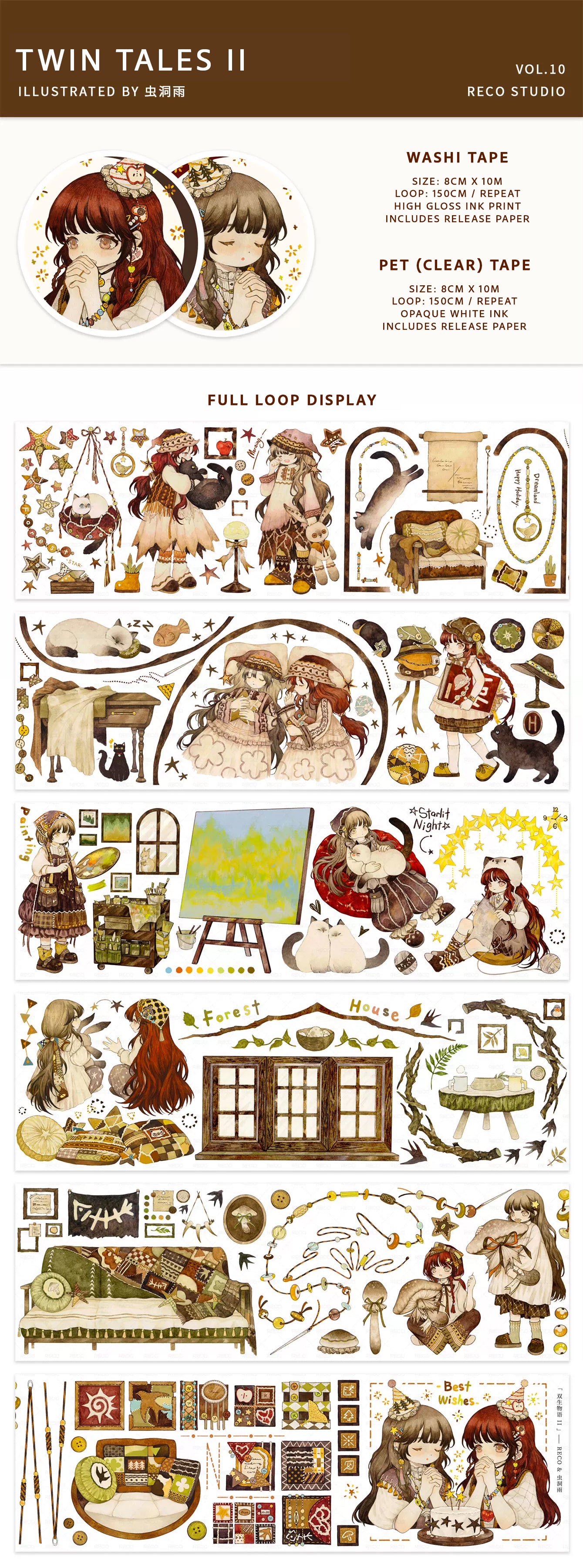 Reco Studio Masking Tape: Twin Tales 2