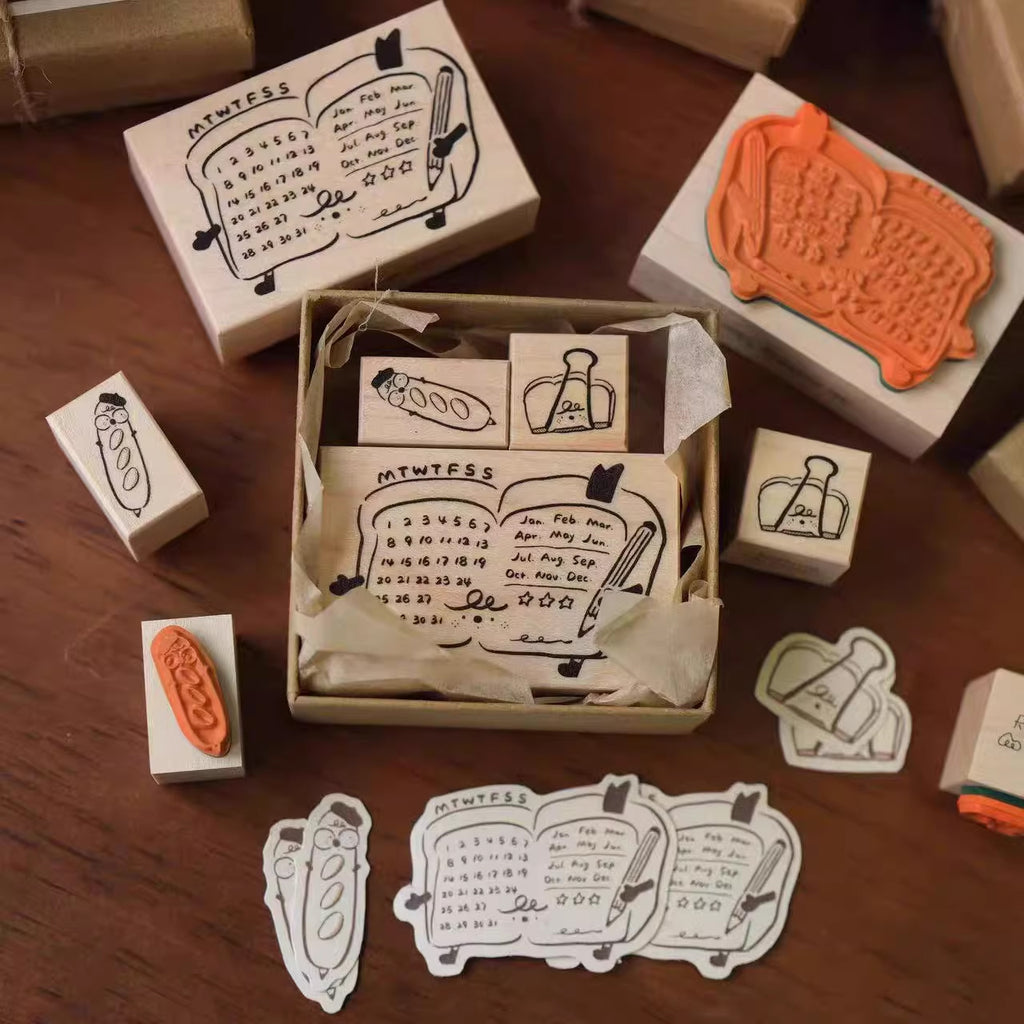 Rolling Island Rubber Stamp: Bread Stationery